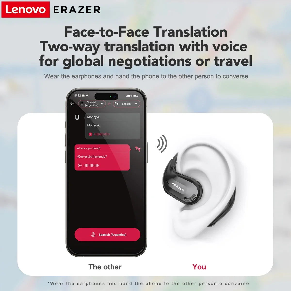 ERAZER XT66pro OWS Wireless Headphones Bluetooth 5.4 Earphones with Mic OWS Sports Headsets IPX5 Earhook AI translator Earbuds